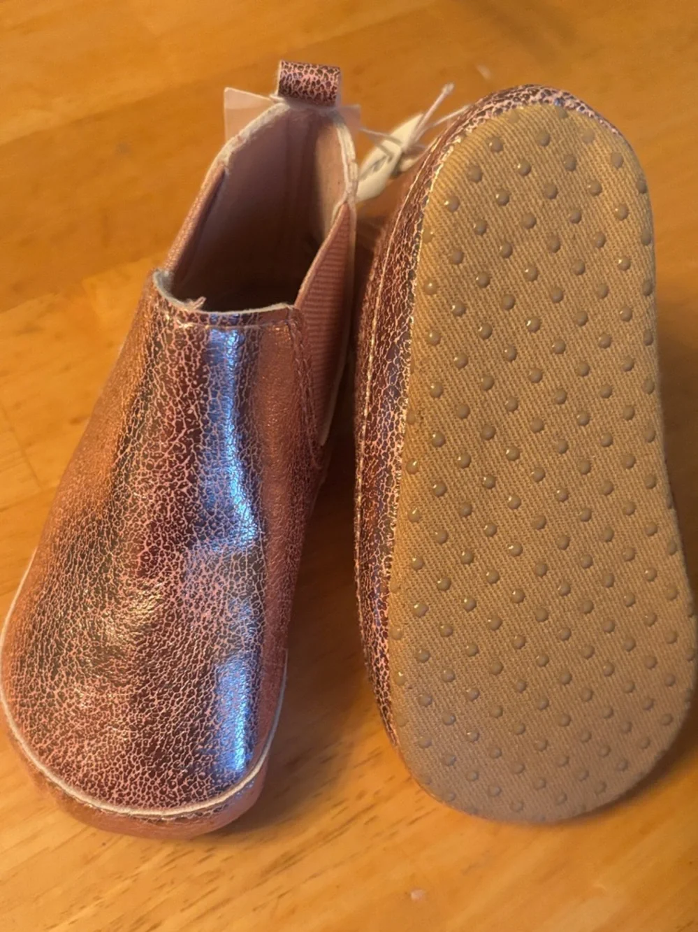 Old Navy Metallic Rose Gold Slip-On Baby Shoes